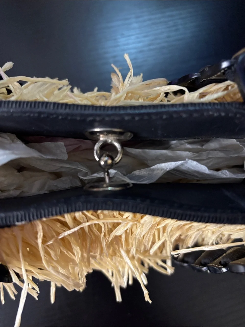 Salvatore Ferragamo Vara straw fringe bag